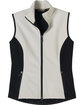 North End Ladies' Three-Layer Light Bonded Performance Soft Shell Vest NATURAL STONE OFFront
