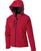 North End Ladies' Prospect Two-Layer Fleece Bonded Soft Shell Hooded Jacket MOLTEN RED OFFront