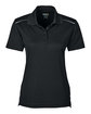 Core 365 Ladies' Radiant Performance Piqué Polo with Reflective Piping BLACK OFFront