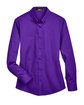 Core 365 Ladies' Operate Long-Sleeve Twill Shirt CAMPUS PURPLE FlatFront