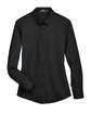 Core 365 Ladies' Operate Long-Sleeve Twill Shirt BLACK FlatFront