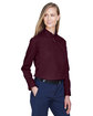 Core 365 Ladies' Operate Long-Sleeve Twill Shirt BURGUNDY ModelQrt