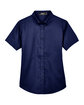 Core365 Ladies' Optimum Short-Sleeve Twill Shirt CLASSIC NAVY FlatFront