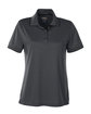 Core 365 Ladies' Motive Performance Piqué Polo with Tipped Collar CARBON/ BLACK OFFront
