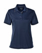 Core 365 Ladies' Motive Performance Piqué Polo with Tipped Collar CLASSC NVY/ CRBN OFFront