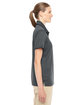 Core 365 Ladies' Motive Performance Piqué Polo with Tipped Collar CARBON/ BLACK ModelSide