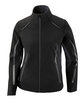 North End Ladies' Pursuit Three-Layer Light Bonded Hybrid Soft Shell Jacket with Laser Perforation BLACK OFFront