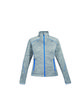 North End Ladies' Flux Mélange Bonded Fleece Jacket PLATNM/ OLY BLU OFFront