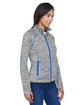 North End Ladies' Flux Mélange Bonded Fleece Jacket PLATNM/ OLY BLU ModelQrt