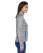 North End Ladies' Flux Mélange Bonded Fleece Jacket PLATNM/ OLY BLU ModelSide