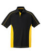 Extreme Men's Tall Eperformance™ Fuse Snag Protection Plus Colorblock Polo BLK/ CMPS GOLD OFFront