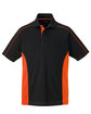 Extreme Men's Tall Eperformance™ Fuse Snag Protection Plus Colorblock Polo BLACK/ ORANGE OFFront