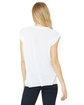 Bella + Canvas Ladies' Flowy Muscle T-Shirt with Rolled Cuff WHITE ModelBack