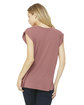 Bella + Canvas Ladies' Flowy Muscle T-Shirt with Rolled Cuff MAUVE ModelBack