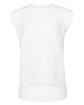Bella + Canvas Ladies' Flowy Muscle T-Shirt with Rolled Cuff WHITE OFFront