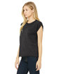 Bella + Canvas Ladies' Flowy Muscle T-Shirt with Rolled Cuff DARK GRY HEATHER ModelQrt