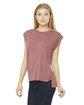 Bella + Canvas Ladies' Flowy Muscle T-Shirt with Rolled Cuff MAUVE ModelQrt