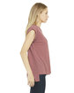 Bella + Canvas Ladies' Flowy Muscle T-Shirt with Rolled Cuff MAUVE ModelSide