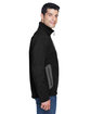 North End Men's Three-Layer Fleece Bonded Soft Shell Technical Jacket BLACK ModelSide