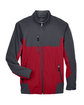 North End Men's Compass Colorblock Three-Layer Fleece Bonded Soft Shell Jacket MOLTEN RED FlatFront