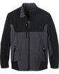 North End Men's Compass Colorblock Three-Layer Fleece Bonded Soft Shell Jacket FOSSIL GREY OFFront