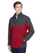 North End Men's Compass Colorblock Three-Layer Fleece Bonded Soft Shell Jacket MOLTEN RED ModelQrt