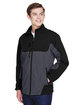 North End Men's Compass Colorblock Three-Layer Fleece Bonded Soft Shell Jacket FOSSIL GREY ModelQrt