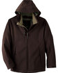 North End Men's Glacier Insulated Three-Layer Fleece Bonded Soft Shell Jacket with Detachable Hood DARK CHOCOLATE OFFront
