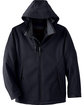 North End Men's Glacier Insulated Three-Layer Fleece Bonded Soft Shell Jacket with Detachable Hood BLACK OFFront
