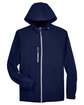 North End Men's Prospect Two-Layer Fleece Bonded Soft Shell Hooded Jacket CLASSIC NAVY FlatFront