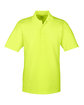 Core 365 Men's Radiant Performance Piqué Polo with Reflective Piping SAFETY YELLOW OFFront