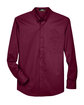Core365 Men's Operate Long-Sleeve Twill Shirt BURGUNDY FlatFront