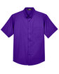 Core 365 Men's Optimum Short-Sleeve Twill Shirt CAMPUS PURPLE FlatFront