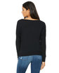 Bella + Canvas Ladies' Flowy Long-Sleeve Off Shoulder T-Shirt BLACK ModelBack