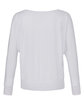 Bella + Canvas Ladies' Flowy Long-Sleeve Off Shoulder T-Shirt WHITE FlatBack