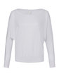 Bella + Canvas Ladies' Flowy Long-Sleeve Off Shoulder T-Shirt WHITE FlatFront