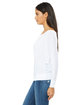 Bella + Canvas Ladies' Flowy Long-Sleeve Off Shoulder T-Shirt WHITE ModelSide