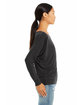 Bella + Canvas Ladies' Flowy Long-Sleeve Off Shoulder T-Shirt DK GREY HEATHER ModelSide