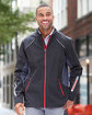 North End Men's Pursuit Three-Layer Light Bonded Hybrid Soft Shell Jacket with Laser Perforation  Lifestyle