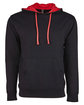 Next Level Apparel Unisex Laguna French Terry Pullover Hooded Sweatshirt BLACK/ RED FlatFront