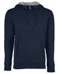 Next Level Unisex Laguna French Terry Pullover Hooded Sweatshirt MID NY/ HTHR GRY OFFront