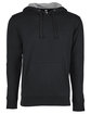 Next Level Unisex Laguna French Terry Pullover Hooded Sweatshirt BLACK/ HTHR GREY OFFront