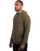 Next Level Adult Sueded French Terry Pullover Sweatshirt MILITARY GREEN ModelSide