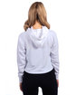 Next Level Apparel Ladies' Cropped Pullover Hooded Sweatshirt WHITE ModelBack