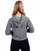 Next Level Apparel Ladies' Cropped Pullover Hooded Sweatshirt HEATHER GRAY ModelBack