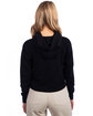 Next Level Apparel Ladies' Cropped Pullover Hooded Sweatshirt BLACK ModelBack
