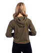 Next Level Ladies' Cropped Pullover Hooded Sweatshirt MILITARY GREEN ModelBack