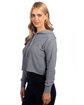 Next Level Apparel Ladies' Cropped Pullover Hooded Sweatshirt HEATHER GRAY ModelSide
