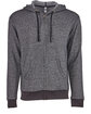 Next Level Apparel Adult Pacifica Denim Fleece Full-Zip Hooded Sweatshirt BLACK OFFront