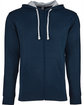 Next Level Adult Laguna French Terry Full-Zip Hooded Sweatshirt MID NVY/ HTH GRY FlatFront